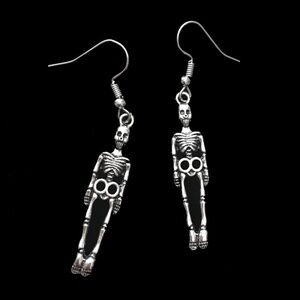HAND Crafted Earrings Skeleton Punk Goth Fashion Dark